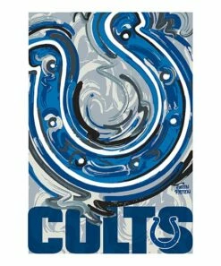 Flash Sale ✨ Evergreen Blue & White Indianapolis Colts Justin Patten Suede Outdoor Flag 🔥