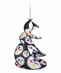 Flash Sale 💯 Evergreen Black & White Pittsburgh Steelers Hanging Twister Mobile 😀