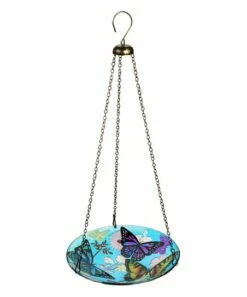 Discount 🔔 Evergreen Blue & Purple Bountiful Butterfly Hanging Glass Birdbath 🔔