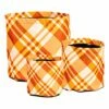 Best Pirce ❤️ Evergreen Orange Plaid Round Fabric Planter Set 👏