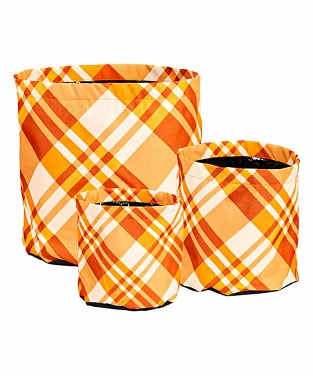 Best Pirce β€οΈ Evergreen Orange Plaid Round Fabric Planter Set π 1 Best Pirce β€οΈ Evergreen Orange Plaid Round Fabric Planter Set π