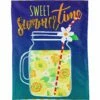 Best Pirce 🔔 Evergreen Yellow & Blue 'Sweet 🌞 Summertime' Mason Jar Burlap Outdoor Flag ⌛