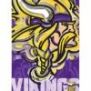 Promo ✔️ Evergreen Purple & Yellow Minnesota Vikings Justin Patten Suede Outdoor Flag 👏