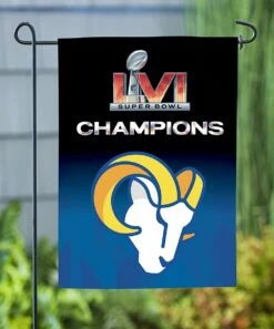 Best Sale ✨ Evergreen Los Angeles Rams Black & Blue Super Bowl 56 Outdoor Flag 🥰