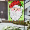 Brand new 🔔 Evergreen Green & Red Santa Claus & Holly Outdoor Flag 💯