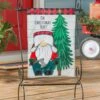 Promo 👏 Evergreen White 'Oh 🎄 Christmas Tree' Lumberjack Appliqué Outdoor Garden Flag 🧨
