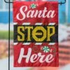 Discount 👏 Evergreen Red 'Santa Stop Here' Appliqué Outdoor Flag ✔️