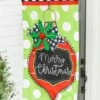 Best Sale ✨ Evergreen Green 'Merry 🎄 Christmas' Ornament Appliqué Outdoor House Flag 👏