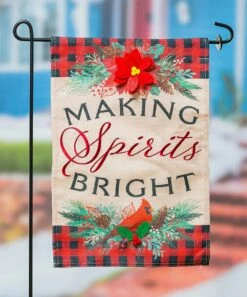 New 😀 Evergreen Red Plaid 'Spirits Bright' Cardinal Garden Flag 💯 -Outlet Evergreen Shop zu106339532 alt 5 tm1663262146
