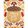 Budget ✨ Evergreen Beige & White Acorn 'Happy Fall Y'all!' Outdoor Flag ✨