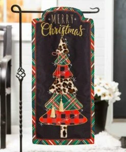 Cheapest ❤️ Evergreen Navy 'Christmas' Tree Garden Flag 👏