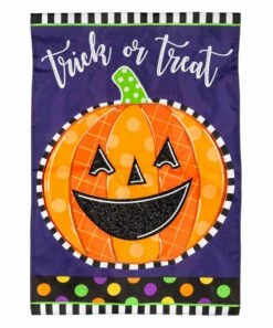Flash Sale π Evergreen Orange Jack O'Lantern Outdoor Flag π₯°