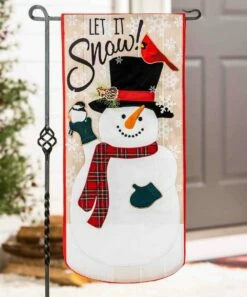 Flash Sale ⌛ Evergreen White 'Let It Snow' Snowman Garden Flag 🎉