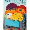Budget ✔️ Evergreen Teal & Orange 'Welcome Friends & Family' Outdoor Flag 👏