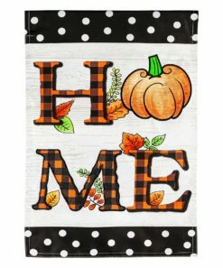 Best deal ๐ Evergreen White & Orange 'Home' Pumpkin Outdoor Flag ๐