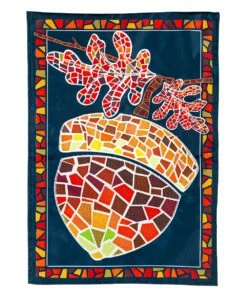 Wholesale π Evergreen Blue & Red Mosaic Acorn Outdoor Flag π