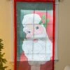 Promo 😍 Evergreen Green & Red Vintage Santa Claus Window Shade Décor ✨