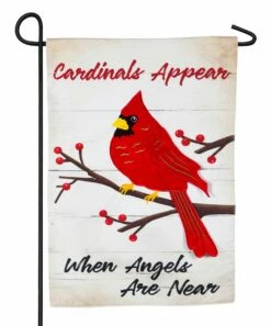 Cheap 🎁 Evergreen White & Red 'Cardinals Appear' Outdoor Flag 🤩