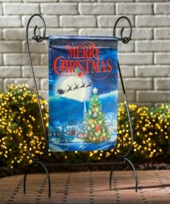 Deals 😉 Evergreen Blue Luster 'Merry 🎄 Christmas' Santa's Sleigh Outdoor Flag 🔔