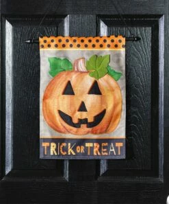 Cheap 👍 Evergreen Orange & Black 'Trick Or Treat' Pumpkin Garden Flag ✨ -Outlet Evergreen Shop zu106339762 alt 1 tm1660159740