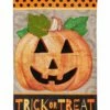 Cheap 👍 Evergreen Orange & Black 'Trick Or Treat' Pumpkin Garden Flag ✨