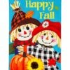 Best Pirce 👍 Evergreen Teal & White 'Happy Fall' Scarecrow Couple Outdoor Flag ⭐