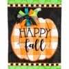 Hot Sale 🥰 Evergreen White & Orange 'Happy Fall' Pumpkin Outdoor Flag 🔥