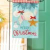 Budget 💯 Evergreen Turquoise Seashell 'Merry 🎅 Christmas' Outdoor Flag 👍