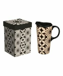 Best reviews of 🔥 Evergreen Black & White Daisies 17-Oz. Travel Mug & Gift Box ✔️