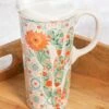 Brand new ✨ Evergreen Green & Orange Desert Cactus Floral 17-Oz. Travel Mug 🔥