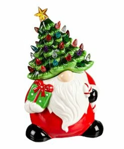 New 🥰 Evergreen Red & Green LED Light-Up Gnome Cookie Jar 🎁 -Outlet Evergreen Shop zu106368074 alt 2 tm1659652378