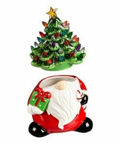 New 🥰 Evergreen Red & Green LED Light-Up Gnome Cookie Jar 🎁 -Outlet Evergreen Shop zu106368074 alt 4 tm1659652378