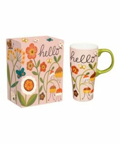 Buy 😍 Evergreen Pink Floral 'Hello' 16-Oz. Travel Mug & Gift Box 🧨