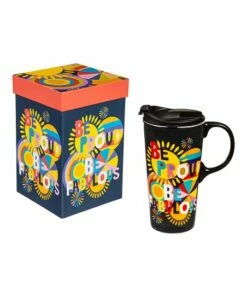 Discount ✨ Evergreen Black & Yellow 'Be Proud Be Fabulous' 17-Oz. Travel Mug & Box Set 🧨