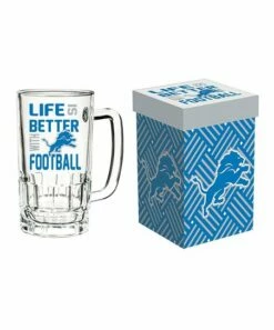 New 👏 Evergreen Detroit Lions 'Life Is Better' Beer Stein & Gift Box 🔥