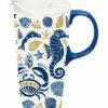 Best reviews of 😀 Evergreen Blue & White Primitive Sea 17-Oz. Travel Mug & Gift Box 🔥