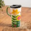 Cheapest 🛒 Evergreen Green & Yellow Primitive Floral 17-Oz. Travel Mug & Box Set 💯