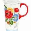 Promo 😍 Evergreen Red & White Floral 'No Place Like Home' Farmhouse 17-Oz. Travel Mug 🔔