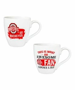 Cheap ✨ Evergreen Ohio State Buckeyes White & Red Mug - Set Of Two ❤️