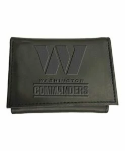Discount 🧨 Evergreen Black Washington Commanders Leather Tri-Fold Wallet ⭐