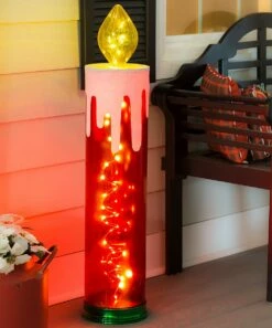 Hot Sale 🎉 Evergreen Red & White LED Candle Outdoor Décor 😀