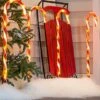Brand new ✨ Evergreen Red 🍬 Candy Cane LED Light-Up Garden Stake - Set Of Four 😀