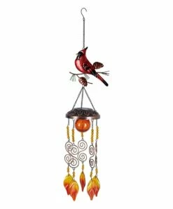 Hot Sale 🧨 Evergreen Red Cardinal Solar Metallic Wind Chime ❤️ -Outlet Evergreen Shop zu107091300 alt 1 tm1657212782