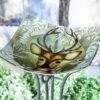 Deals 🧨 Evergreen Gray Deer Embossed Glass Bird Bath Bowl 🥰