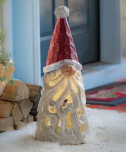 Best deal π Evergreen White Beard Santa LED Light-Up Statue βοΈ