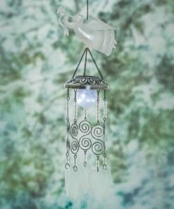 Wholesale 🎉 Evergreen Red Angel Solar Metal Wind Chime 👏