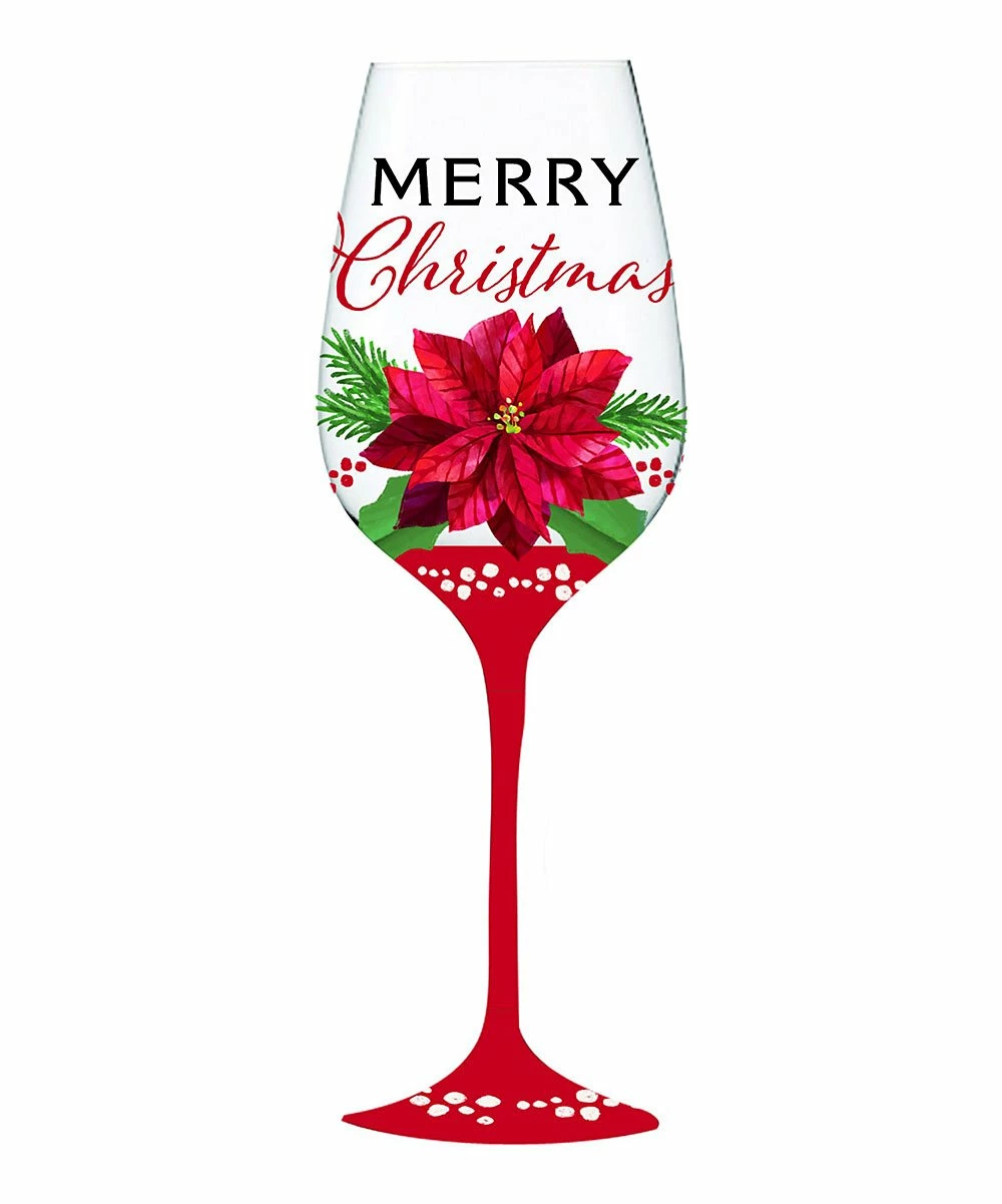 Best Pirce π₯ Evergreen Red Poinsettia 'Merry β Christmas' Stemmed Wine Glass & Box Set π― 3 Best Pirce π₯ Evergreen Red Poinsettia 'Merry β Christmas' Stemmed Wine Glass & Box Set π― - Image 3