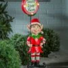 Discount 😀 Evergreen Red Santa's Elf Helper LED Light-Up Garden Statue 😀