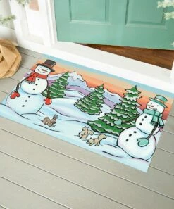 Flash Sale 👍 Evergreen Green & White Snowmen & Friends Layering Mat 🌟 -Outlet Evergreen Shop zu107139787 alt 6 tm1669412925