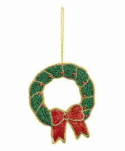 Brand new ⭐ Evergreen Green & Red Beaded Wreath Ornament 🥰 -Outlet Evergreen Shop zu107139866 alt 1 tm1658520477
